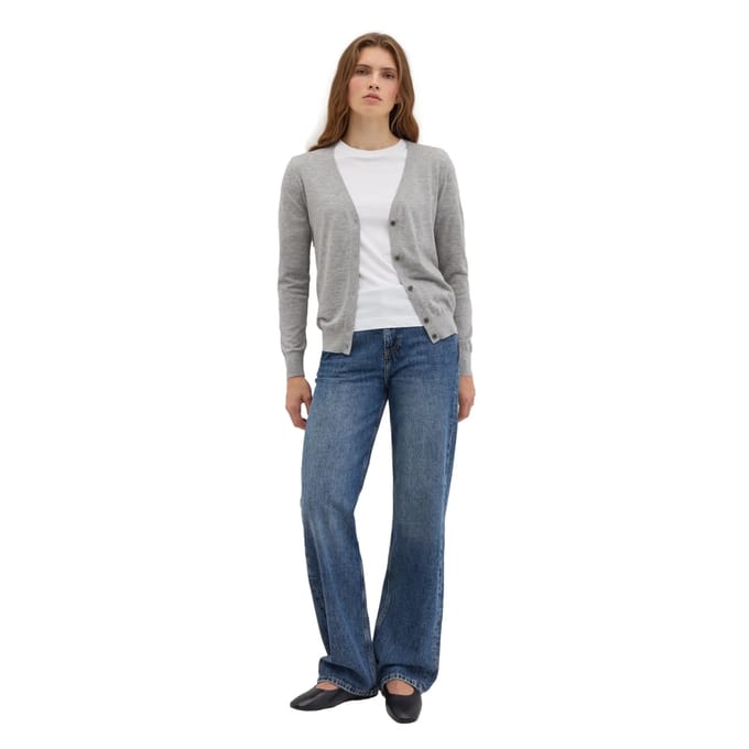 V-hals Wol en Zijde Cardigan Dames Stefanel