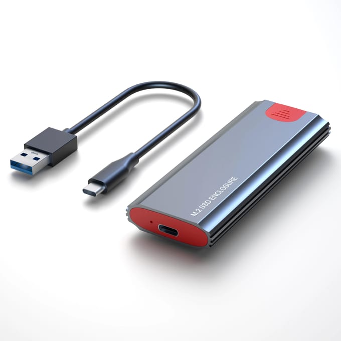 10Gbps M2 NVMe SATA SSD Behuizing SSD Box M.2 NVME NGFF SSD naar USB 3.1 Behuizing Type-A naar Type-C Kabel voor M.2 SSD Accessoires voor PC gray
