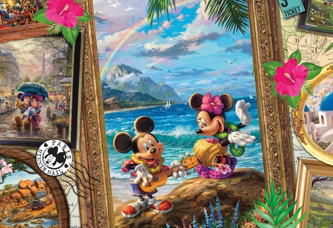 CEACO - Thomas Kinkade - Disney - 2000 Stukjes - Collage de voyage Mickey et Minnie