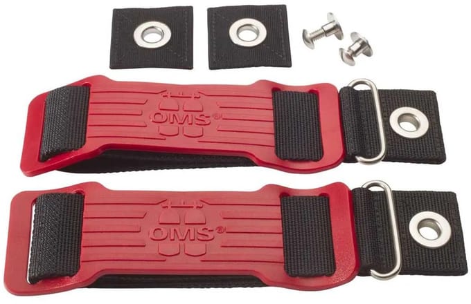 Oms Cylinders 60 Mm Duikflesband Rood,Zwart