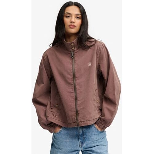 Superdry Katoenen Harrington Jas Brown Grootte: 38
