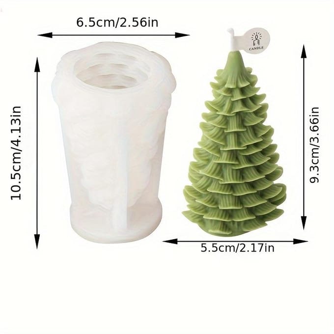 Kerst Siliconen Vorm DIY Dennengeur Kaars Vorm Grensoverschrijdende Kerstserie Huisdecoratie white