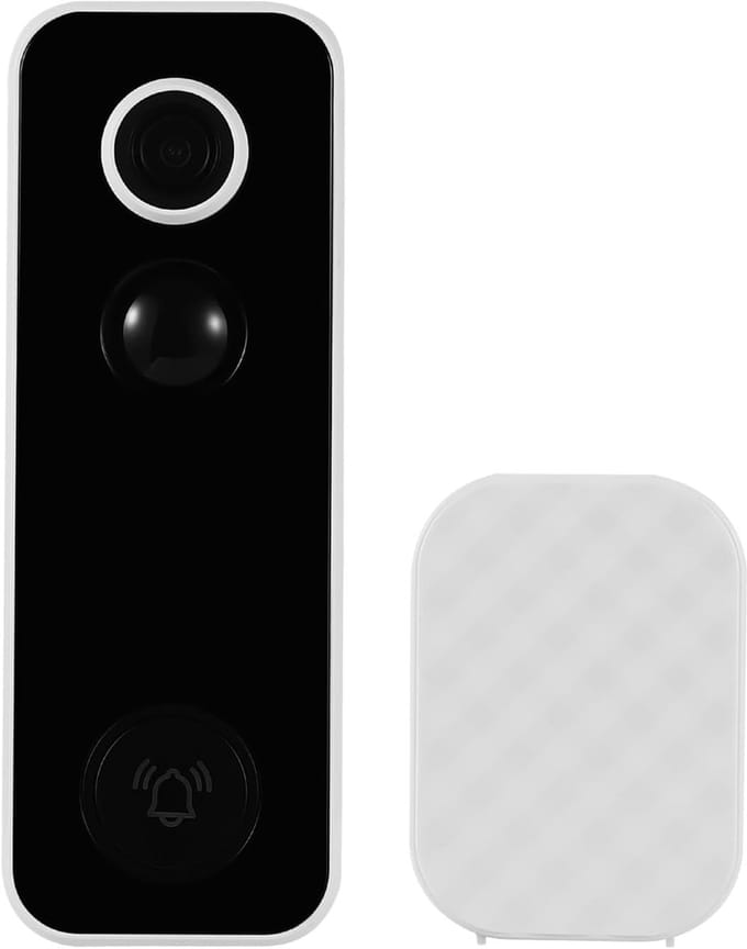 Intelligente Deurbel - Videodeurbel Camera - Veiligheid Thuis - 110 Graden Groothoek - 5.2 x 3 x 14.3 cm - Wit