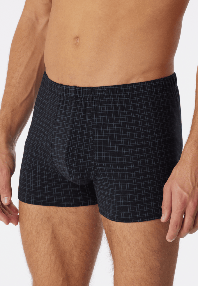 SCHIESSER Cotton Casuals boxer (1-pack) - heren shorts zwart geruit