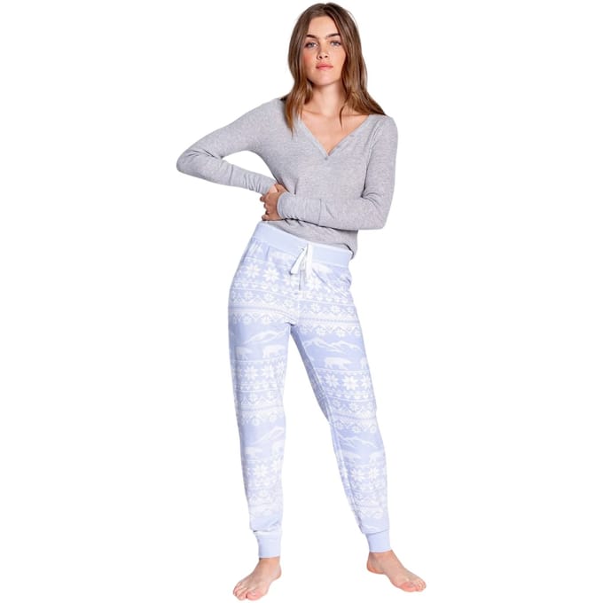 PJ Salvage Sneeuwvlok-pyjamabroek voor dames (Lichtblauw)