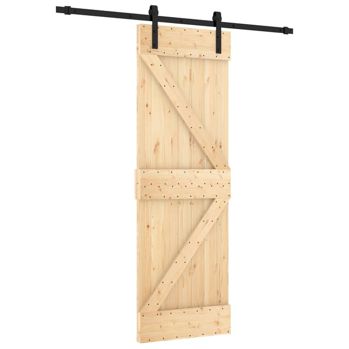 vidaXL - Schuifdeur - 70 - x - 210 - cm - Massief - Pine - Hout - (Onbehandeld)