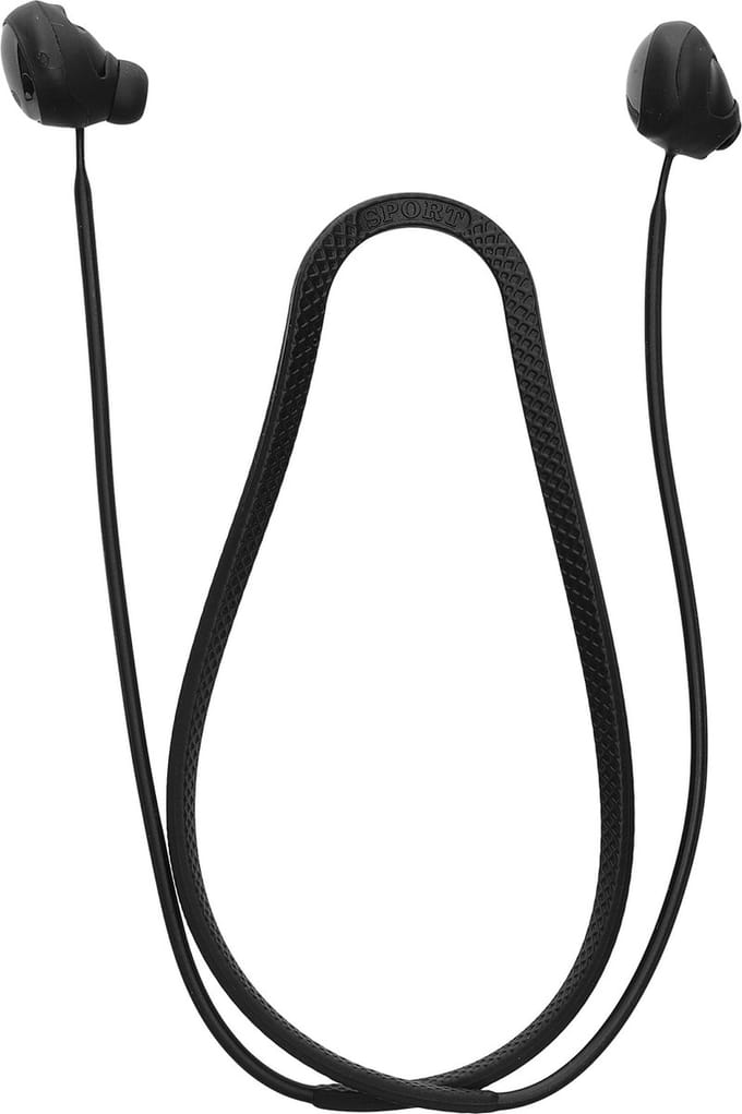 kwmobile Strap Compatible with Anker Soundcore Space A40 - Silicone Cord Holder for Wireless Earphones - Black