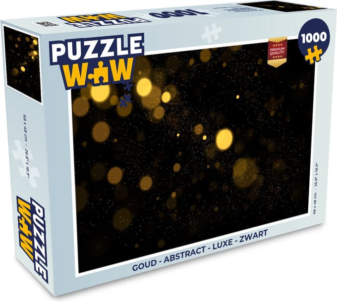 Puzzel Goud - Abstract - Luxe - Zwart - Legpuzzel - Puzzel 1000 stukjes volwassenen