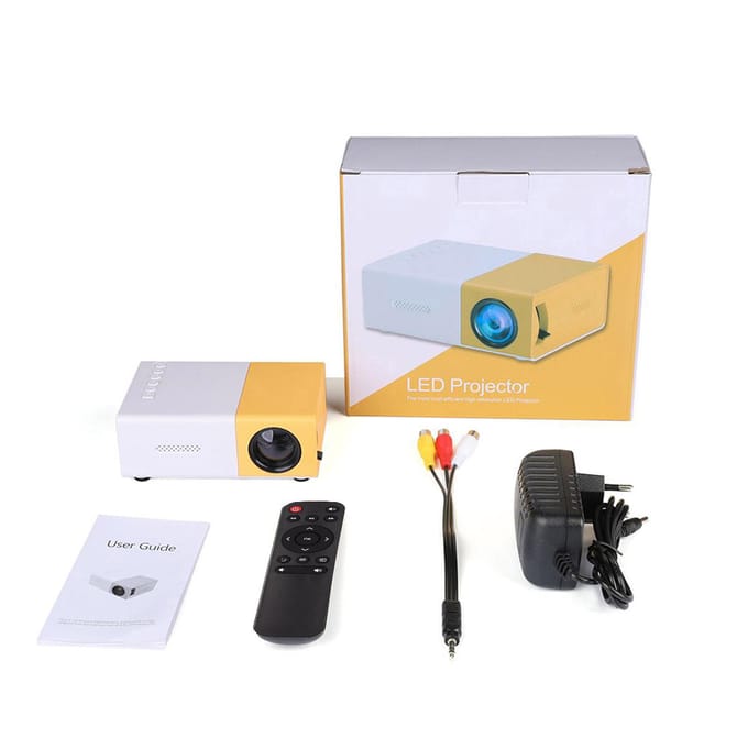 Mini LED Projector Ondersteunt 720P / 1080P Draagbare Videoprojector met Ingebouwde Luidspreker & Afstandsbediening EU Plug