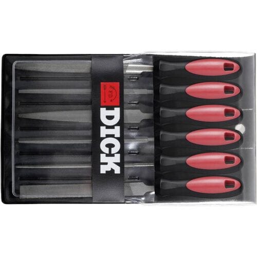 Dick 1187102-2K Set sleutelvijlen 6-delig 100/2 in plastic tas zwart „Dick”, met 2K-handgreep 85 mm Lengte 100 mm 1 set(s)