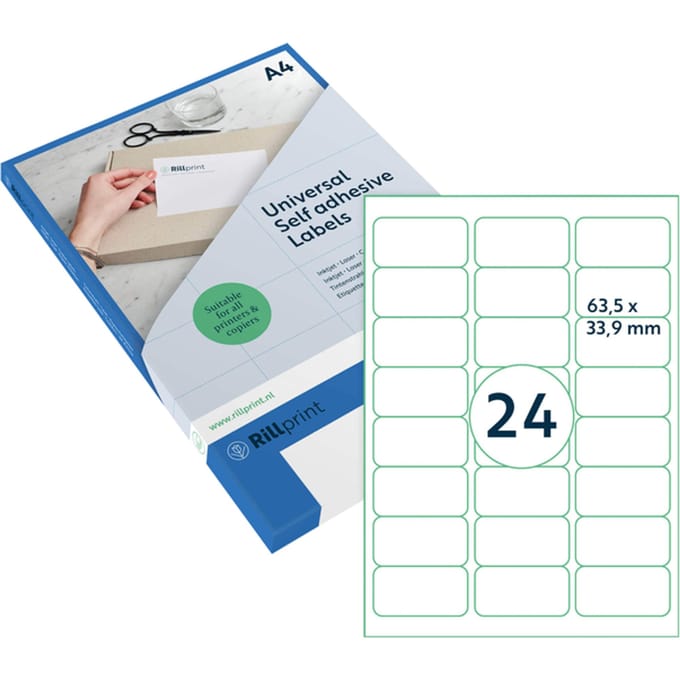 Etiket Rillprint 63.5x33.9mm mat transparant 600 etiketten