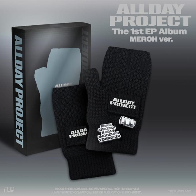 ALLDAY PROJECT - De 1e EP [ALLDAY PROJECT] (MERCH ver.) FINGERLESS GLOVES black
