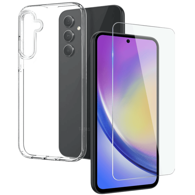Northjo Samsung Galaxy A35 Hoesje en Screenprotector Transparant