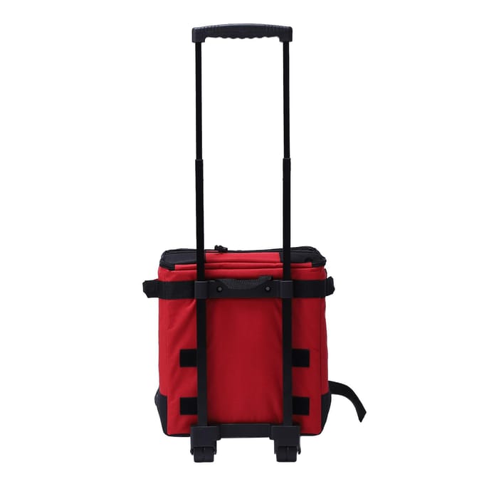 Rollende Koelbox 43L Grote Capaciteit Waterdicht Opvouwbaar Rollend Geïsoleerde Box voor Kamperen Picknick Rood red
