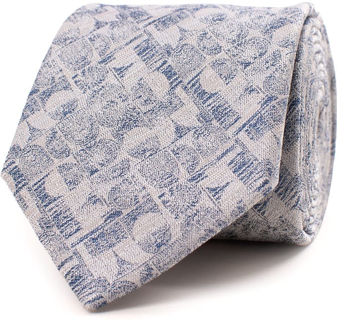 TRESANTI | GUIDO | Silk tie with a geometric pattern | Navy