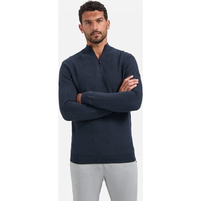 No Excess Pullover Half Zip Jacquard Plated Night Maat: M | Sweaters Outlet | Heren | Blauw