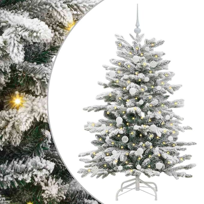 vidaXL - Kunstmatige - Hinged - Kerstboom - Wit - 150 - cm - PE - en - PVC