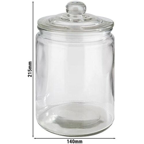 GGM Gastro (6 Stück) Vorratsglas - CLASSIC - 2 Liter - inkl. Glasdeckel mit Dichtung