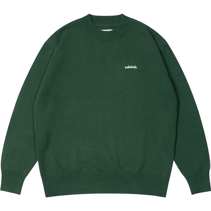 Ballaholic Logo Cotton Knit Sweatshirt Groen
