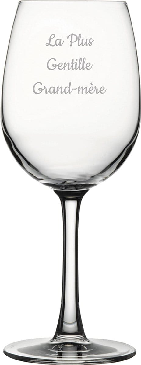 Witte wijnglas gegraveerd - 36cl - La Plus Gentille Grand-mère