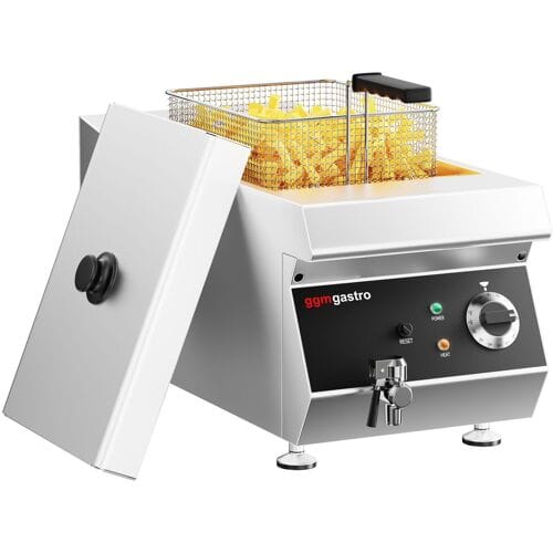 GGM Gastro Elektro Fritteuse - 13 Liter - 4,5 kW - mit Ablasshahn