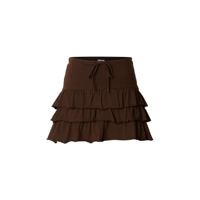 Urban Classics - Volants Jersey Korte rok - S - Bruin