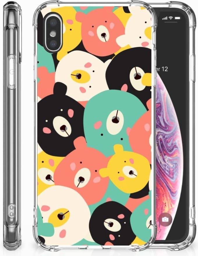 Apple iPhone Xs Max Stevig Bumper Hoesje Bears