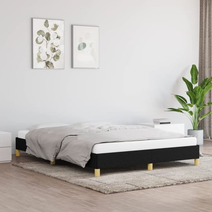 vidaXL - Bedframe - zonder - matras - stof - zwart - 160x200 - cm