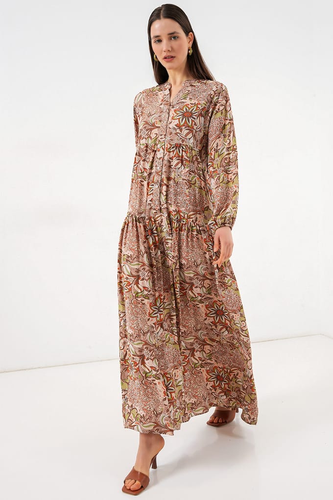 Gepubliceerd V-hals Maxi Jurk