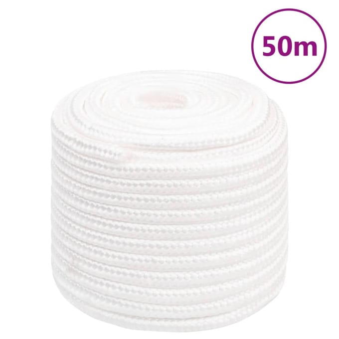 vidaXL - Boottouw - 18 - mm - 50 - m - polypropyleen - volwit