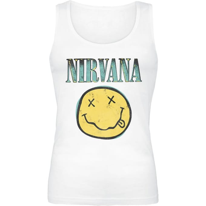 Nirvana Top - Bootleg Aqua - M tot XL - voor Vrouwen - wit