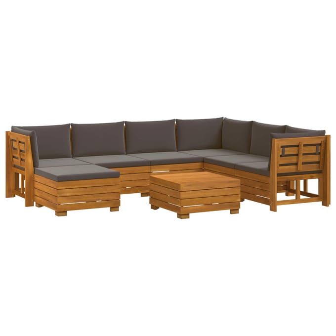 vidaXL - 8 - st - Buiten - bank - set - Massief - Acacia - Hout - Bruin