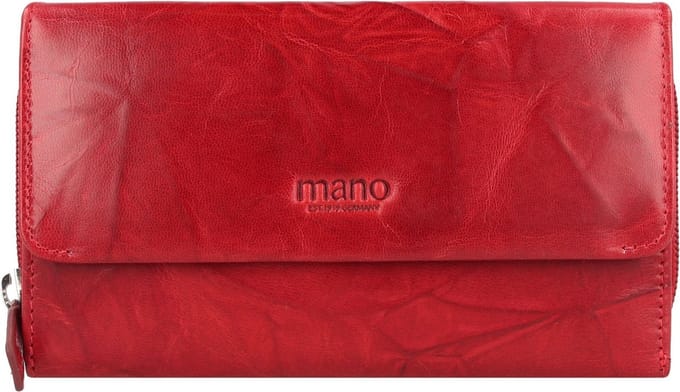 mano Donna Aurona Portemonnee RFID Leer 18 cm - Dames - Horizontaal - rot