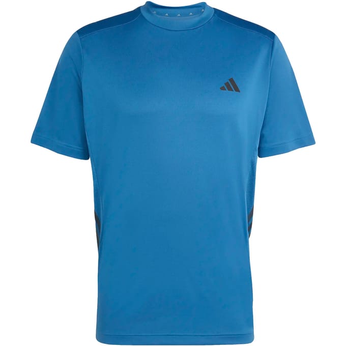 Adidas Tech Essentials Workout 3 Stripes T-shirt Met Korte Mouwen Blauw 2XL Man