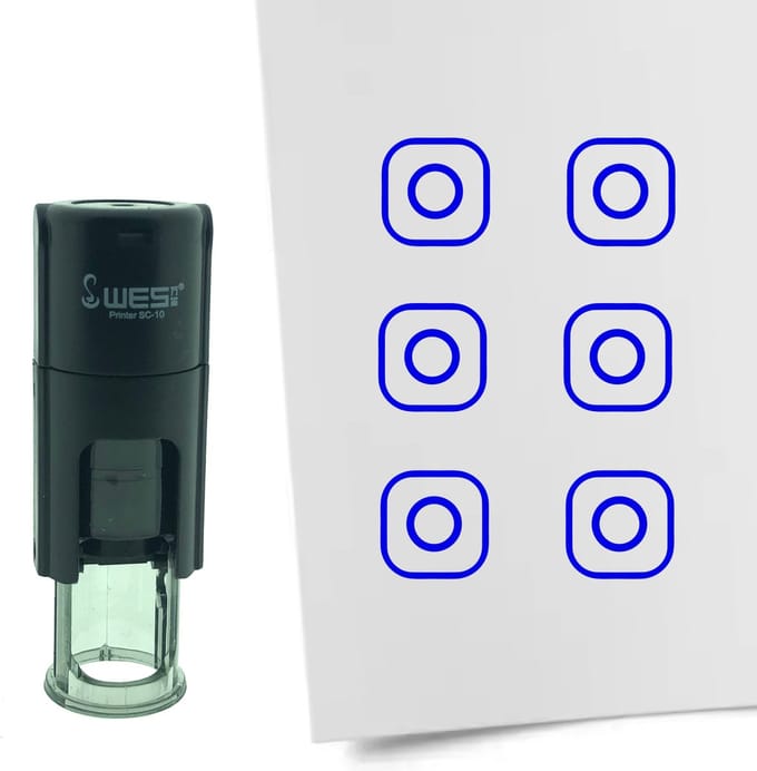 CombiCraft Stempel Instagram teken 10mm rond - blauwe inkt