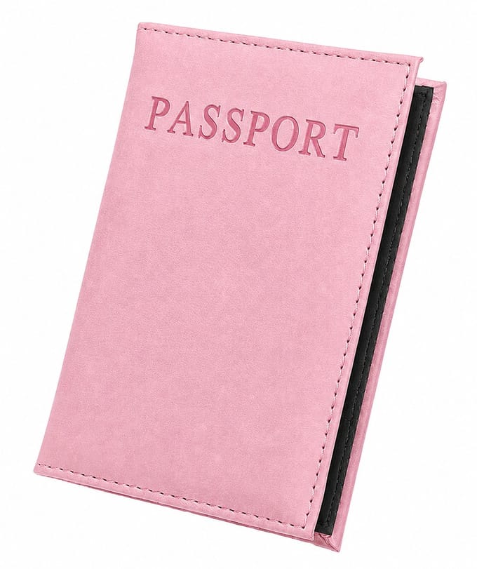 Jumada’s Paspoorthouder - Leer - Paspoorthoesje - Reisaccessoire - Roze