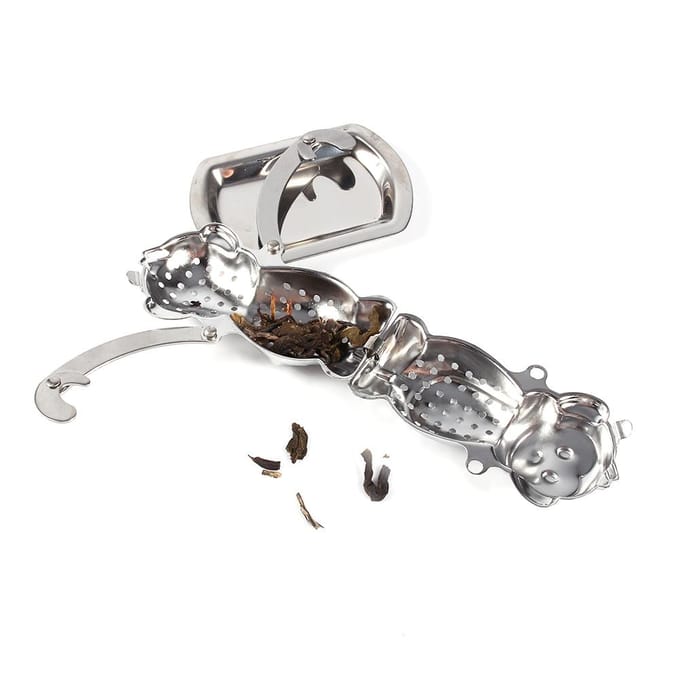 Schattige Roestvrijstalen Losse Thee Blad Infuser Bol Zeef Filter Diffuser Kruiden Specerijen Aap white