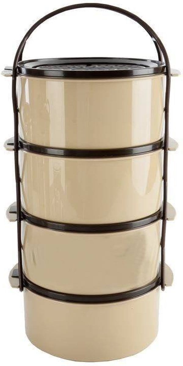 Container voor Eten Plastic 4 Niveaus 4x1,5 l - Voedselcontainer - Lunchbox
