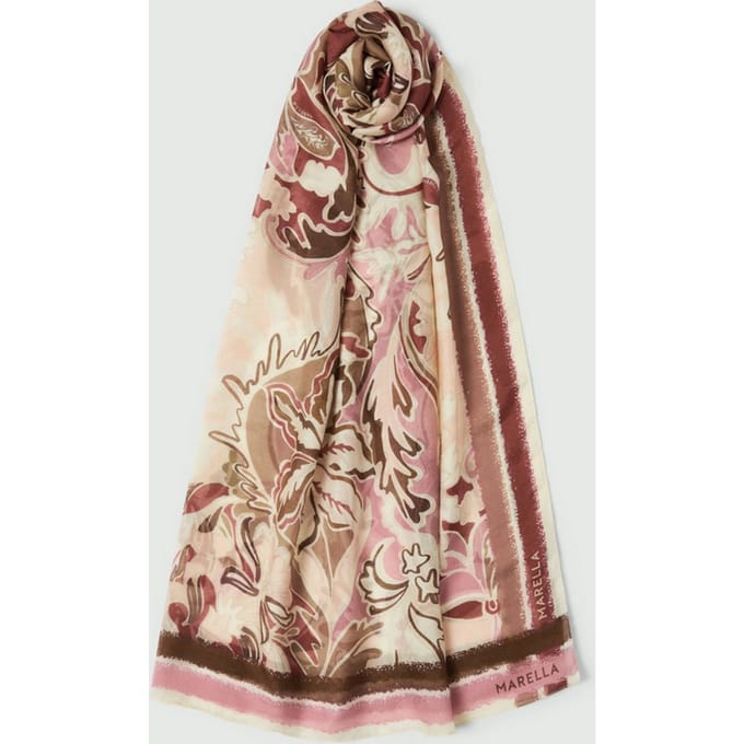 foulard vrouw gemengd zijde terracotta