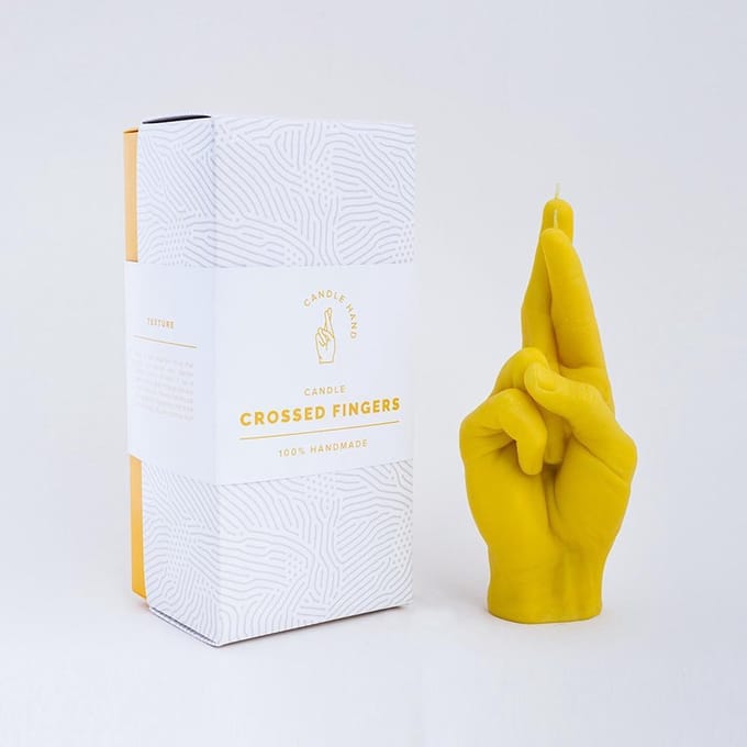 CandleHand - Crossed Fingers - yellow