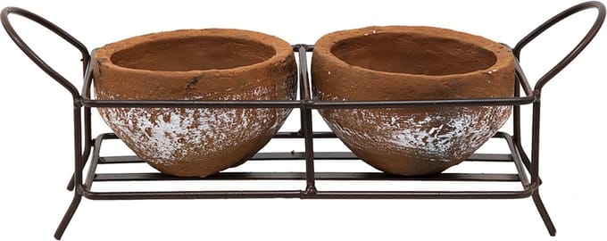Clayre & Eef Planthouder 30x12x10 cm Bruin Metaal
