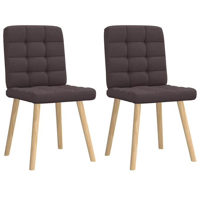 vidaXL Eetkamerstoelen 2 st stof donkerbruin
