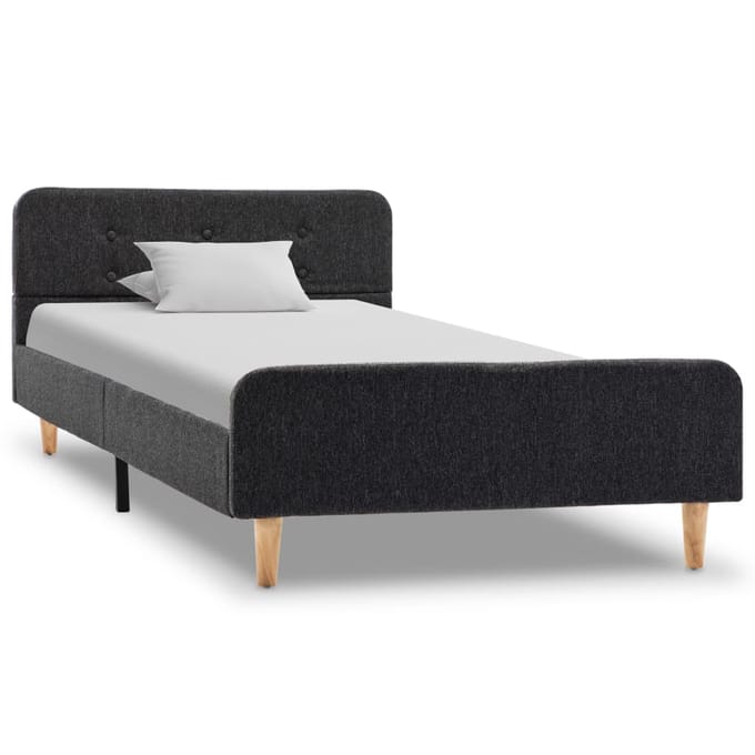vidaXL - Bedframe - jute - donkergrijs - 100x200 - cm