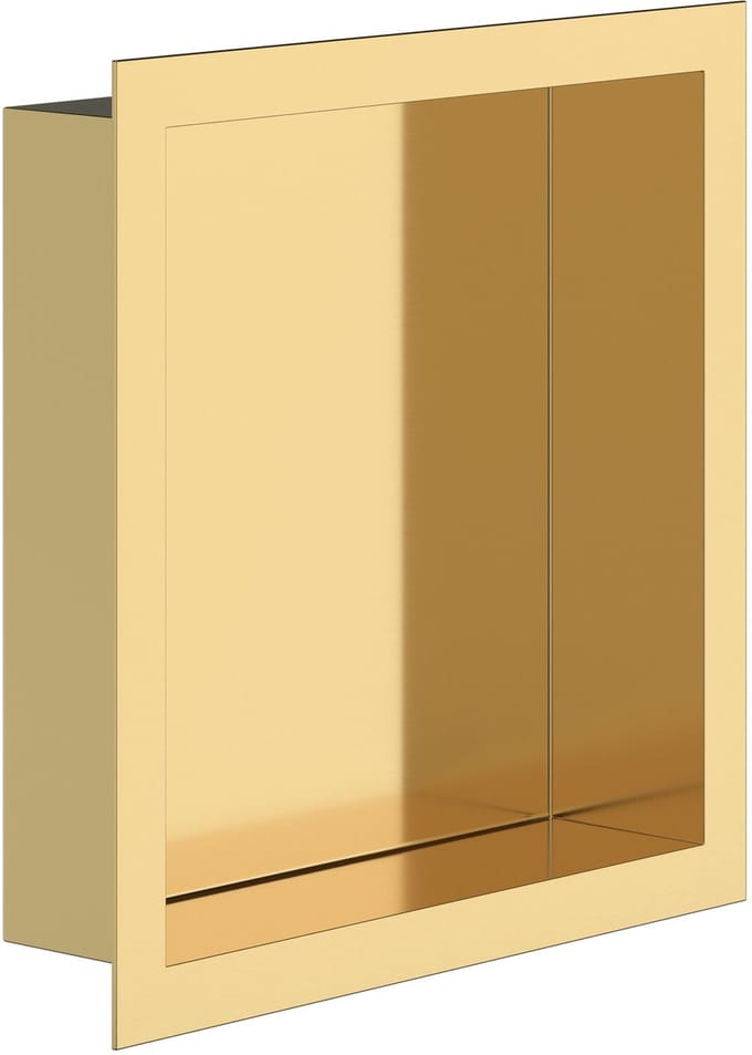 ZIMMER Inbouwnis CORE 30x30 cm Goud – RVS Douchenis – Diepte 10 cm – Naadloos & Waterdicht
