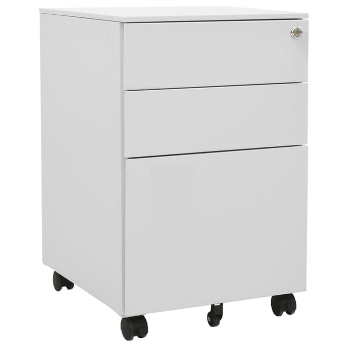 vidaXL - Ladeblok - verrijdbaar - 39x45x60 - cm - staal - lichtgrijs