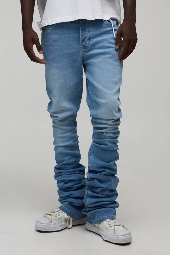 Skinny Flare Extreme Stacked Jeans | Light Blue | Size 50R