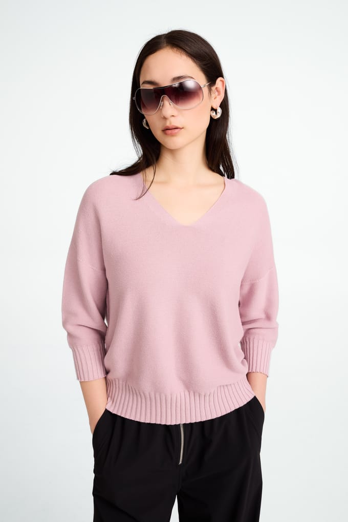 Seamless cotton pullover 317 | Rosa - Rosa / S