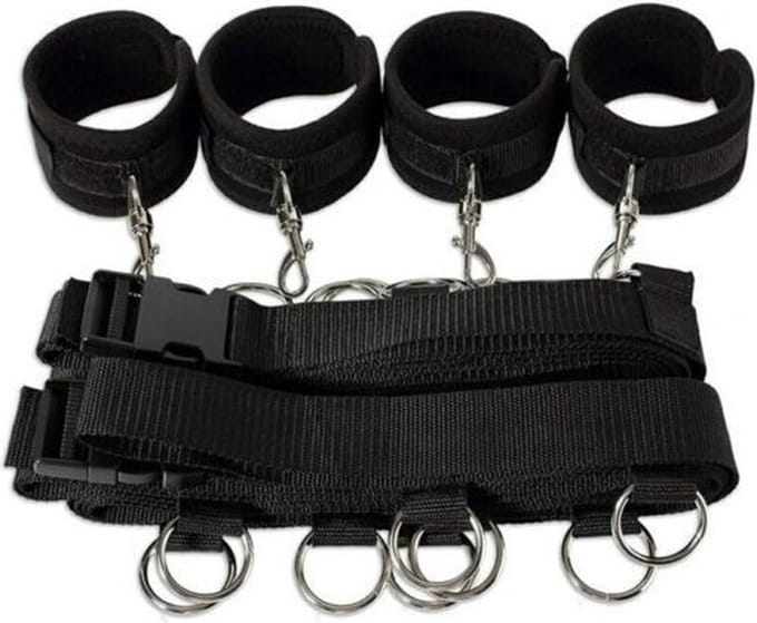 Nooitmeersaai - Bed bondageset met handboeien en enkelboeien