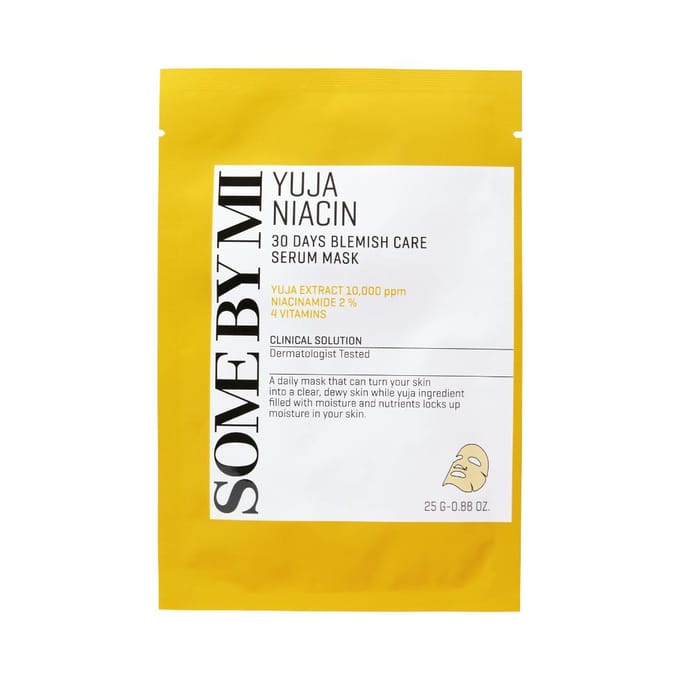 SOME BY MI, yuzu niacin, sérum de soin anti-acné 30 jours masque de beauté, 1 masque en feuille, 25g (0,88 oz) gray