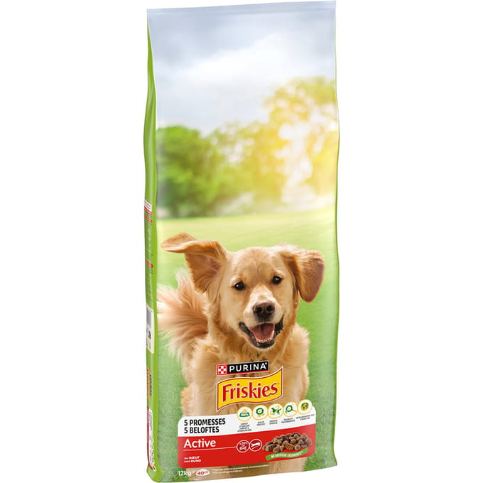 Purina Friskies VitaFit Adult Hond Active met Rund Hondenvoer - Dubbelpak: 2 x 12 kg